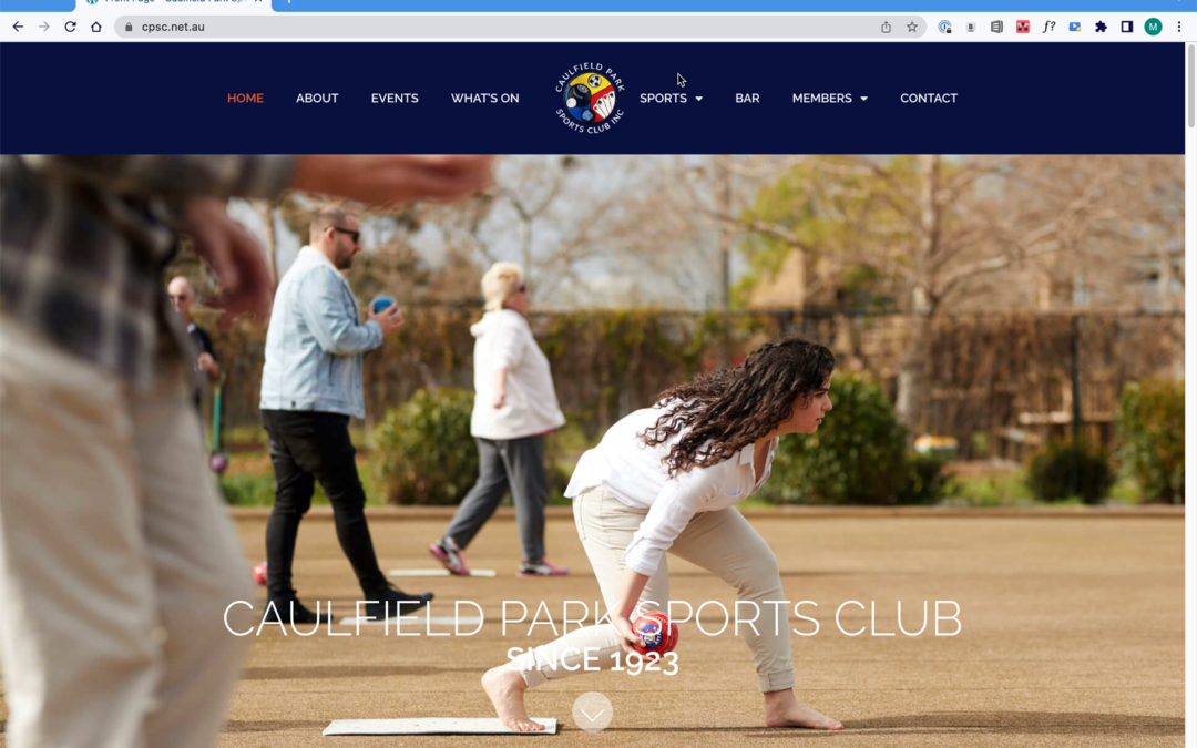 Caulfield Park Sports Club Website