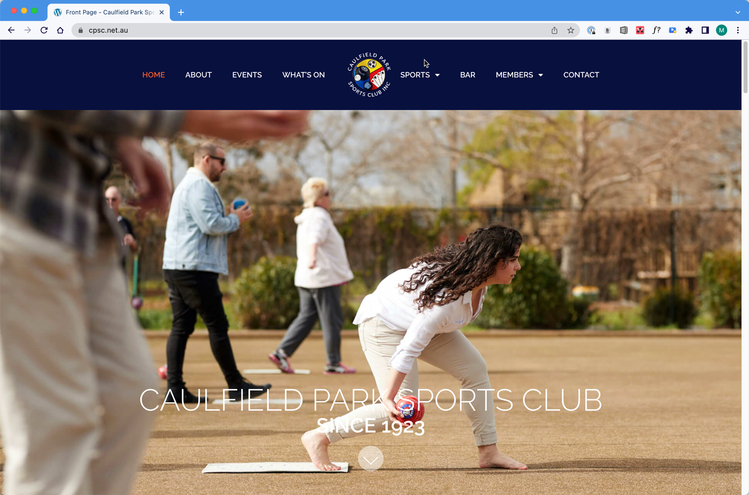 Caulfield Park Sports Club Homepage