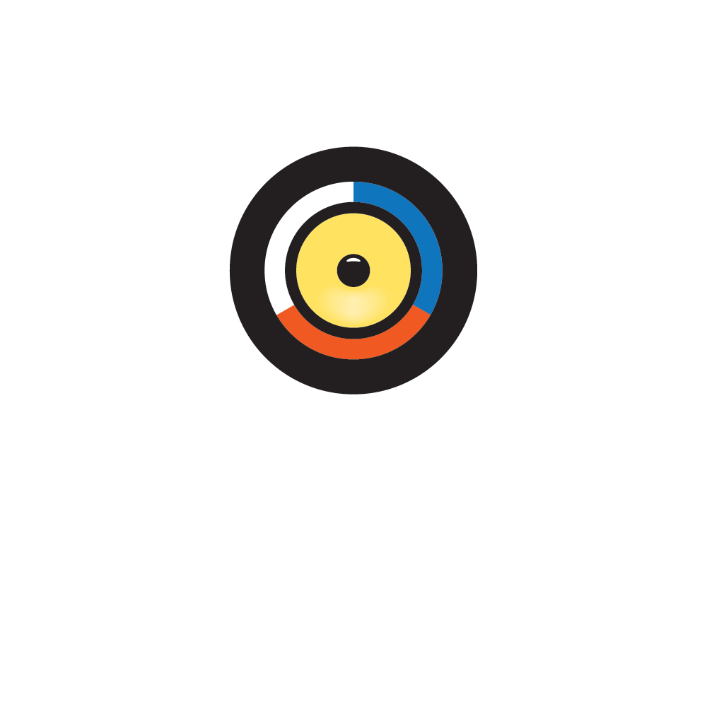 RinkyDink Logo in Colour Reversed for use over dark backgrounds
