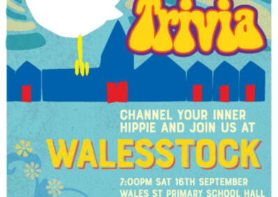 Wales St Primary: Walestock Trivia Fundraiser Poster